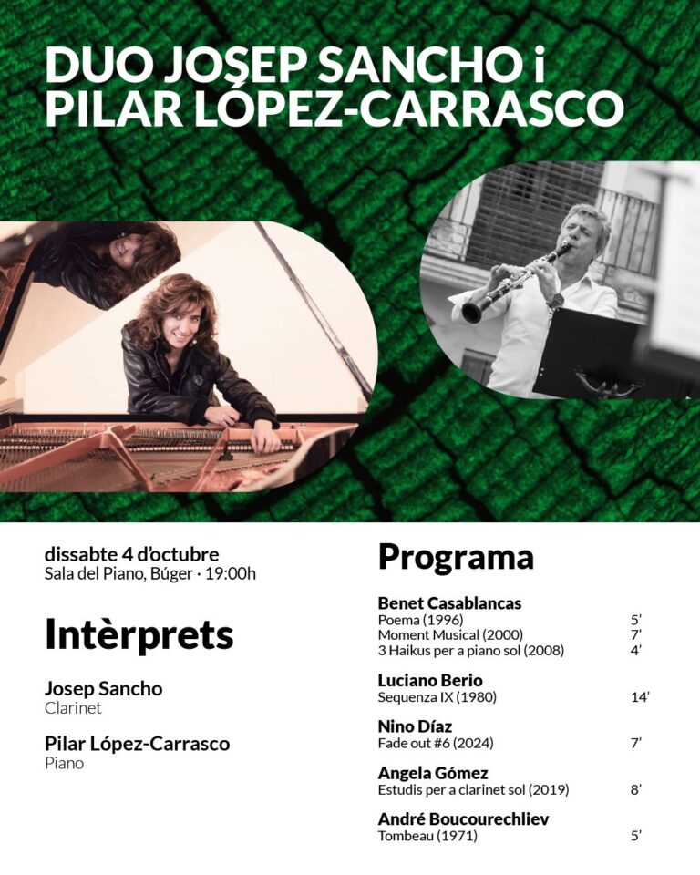 Duo Josep Sancho i Pilar López-Carrasco (clarinet i piano)