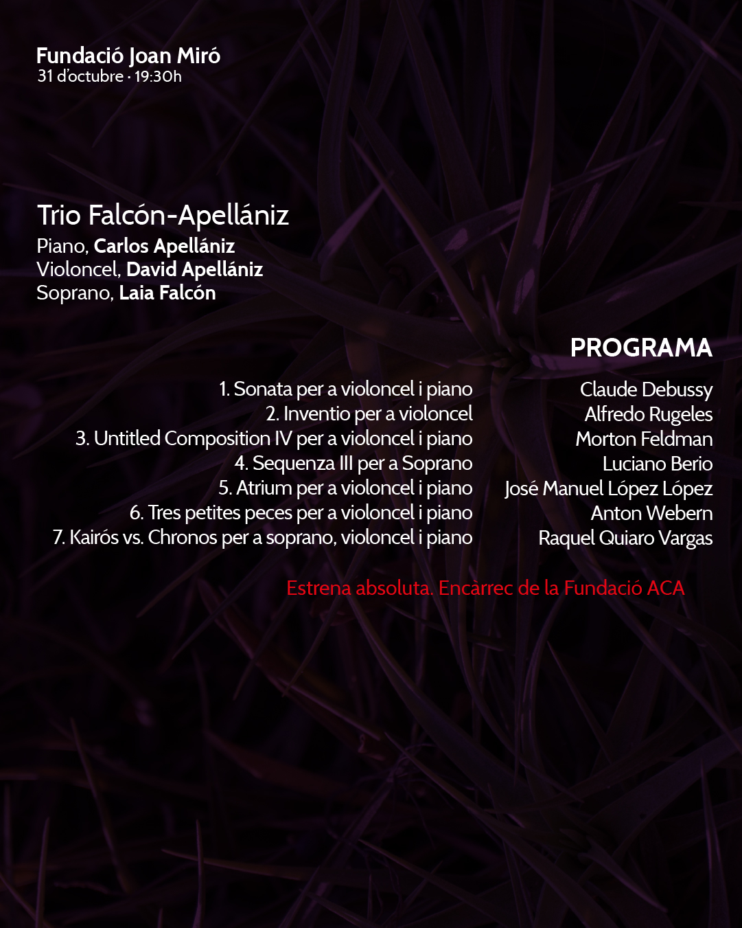 Trio Falcon-Apellaniz, programa